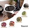 Yoassi Tea Infuser, 304 Stainless Steel Tea Filter Strainer with Lid and Double Handles Perfect for Hanging on Teapots, Mugs, Cups to steep Loose Leaf Tea and Coffee