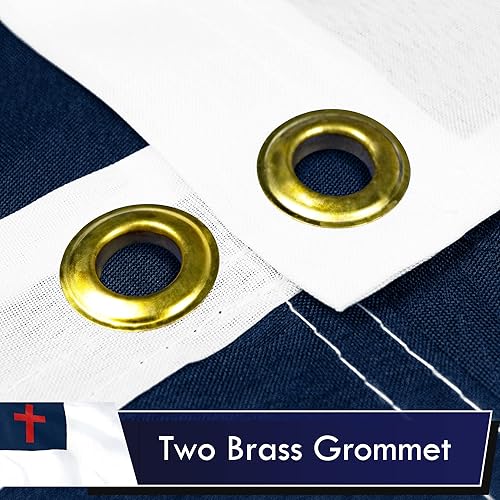 Miniatura 3 de G128 Paquete combinado bandera estadounidense de 3 x 5 pies 75D impresas estrellas y bandera cristiana 3 x 5 pies 75D impresa