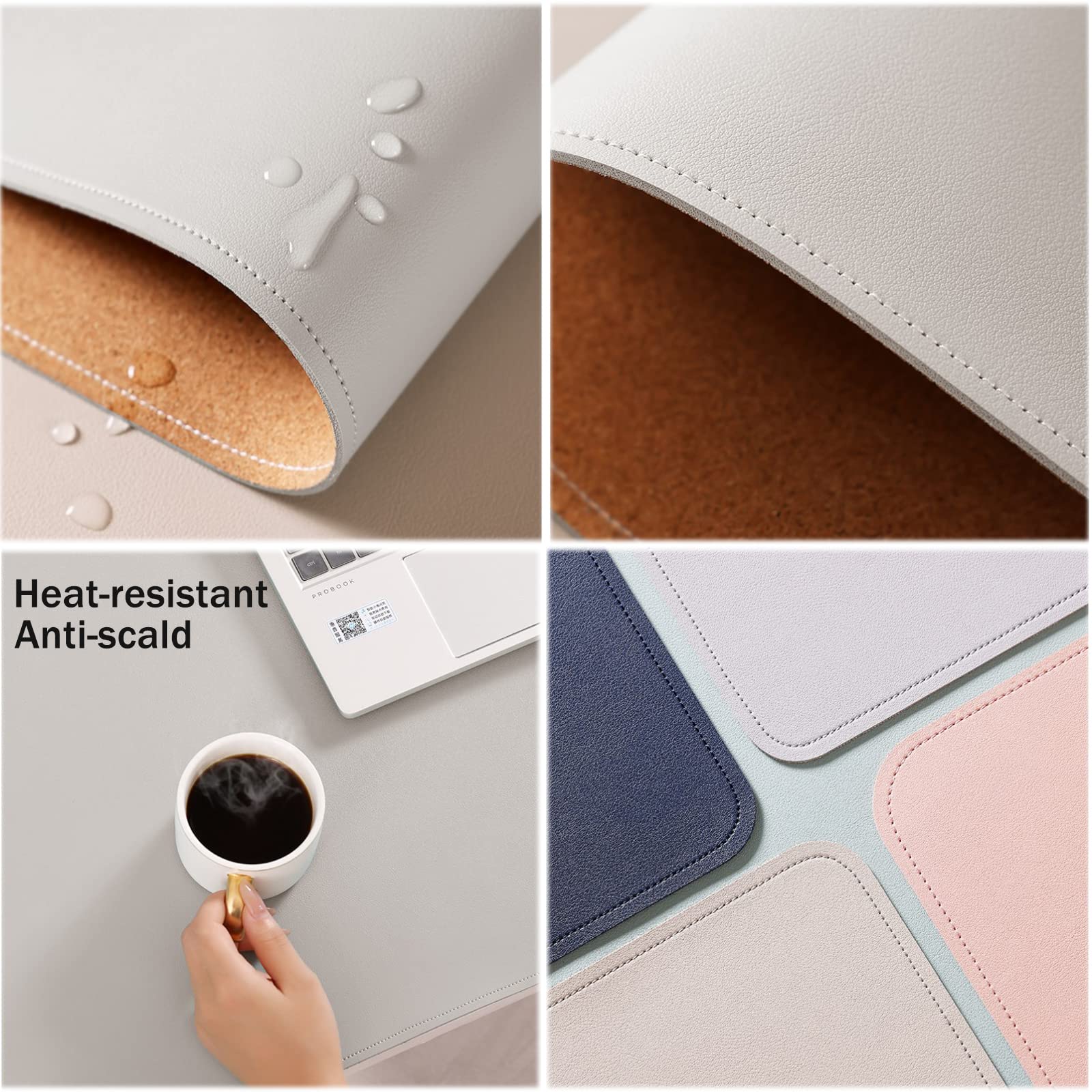 Tappetino Scrivania in Pelle, Sottomano da Scrivania Pelle a Doppia Faccia, Tappetino Mouse Grande, Tappetini da Scrivania Pelle per Ufficio e Casa, Tappetino da Protezion(Size:40X100cm,Color:Marrone)