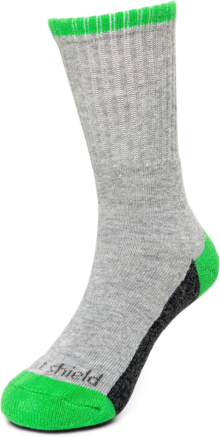 Insect Shield Kids Sport Crew Sock, Padded Athletic Crew Socks With Odorless & Invisible Permethrin Insect & Tick Protection