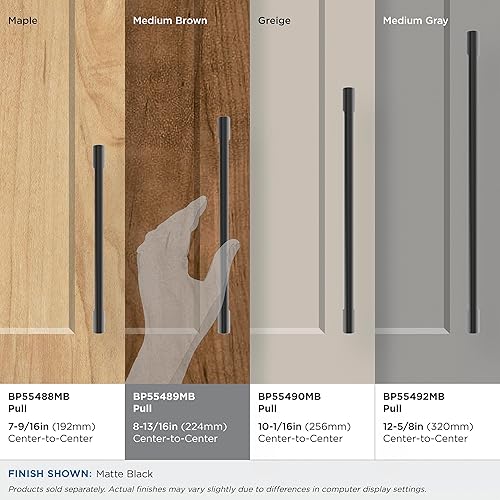Miniatura 10 de Amerock  Mango de gabinete  Grafito  6-516 pulgadas (6.299 in) de centro a centro  Riva  paquete de 1 unidad  Jaladera de cajón  Asa de cajón