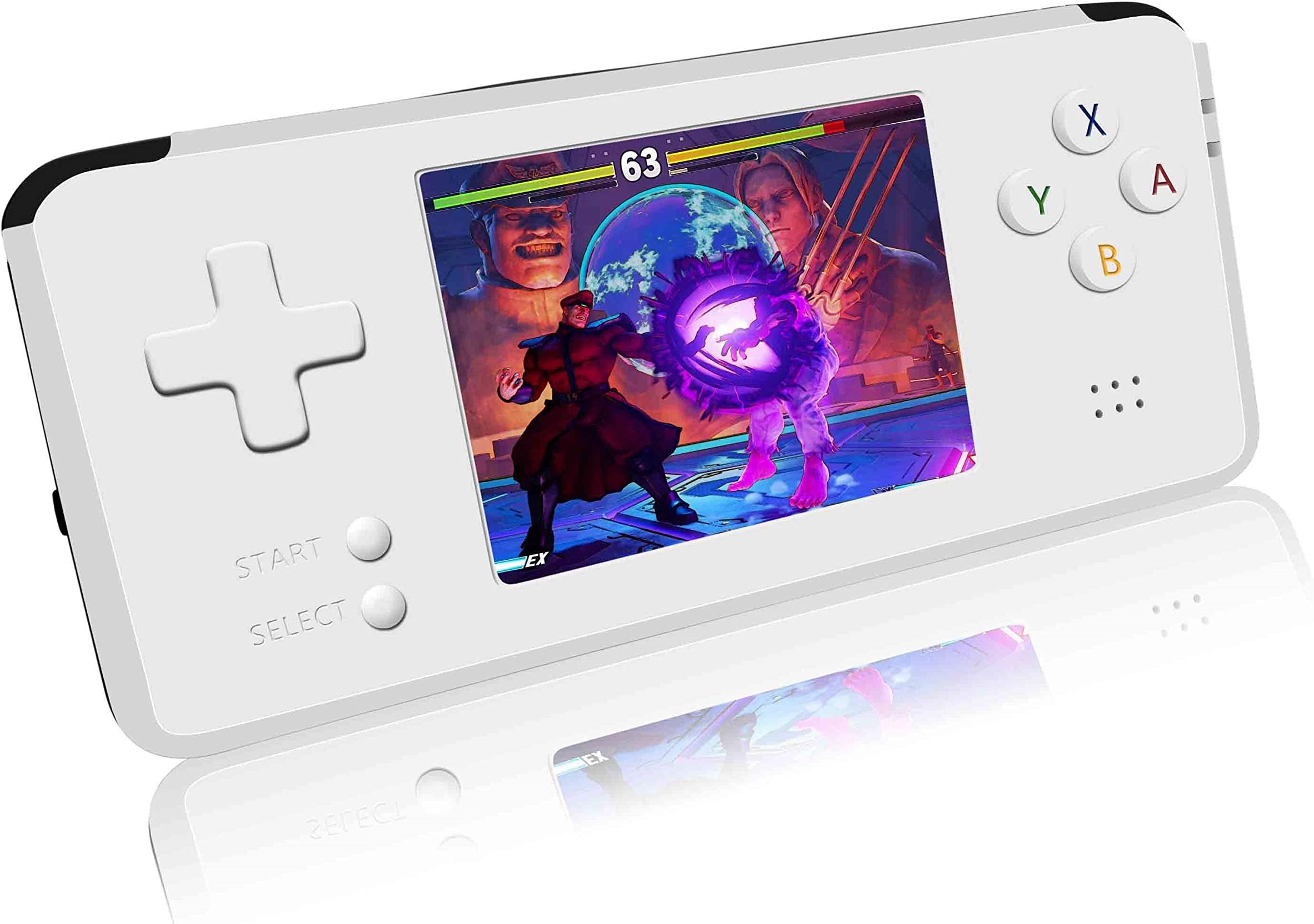 Handheld Game Console, Retro Mini Game Player with 520 Classical FC Games 3-Inch Color Screen Support for Connecting TV & Two Players 600mAh Rechargeable Battery Present for Kids and Adult (White)