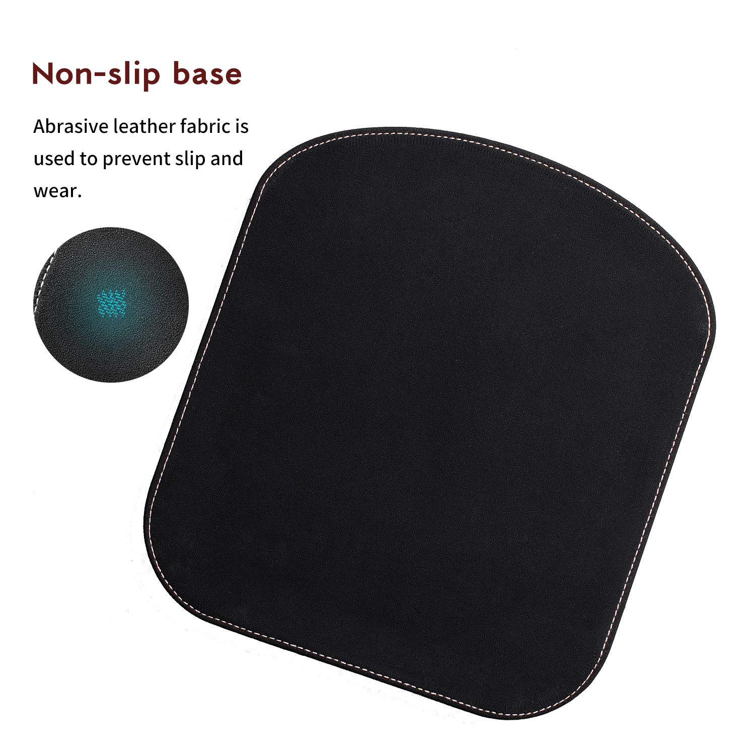 Tapis Souris SANQIANWAN Cuir Avec Repose-poignet - 25x23 Cm, Antidérapant