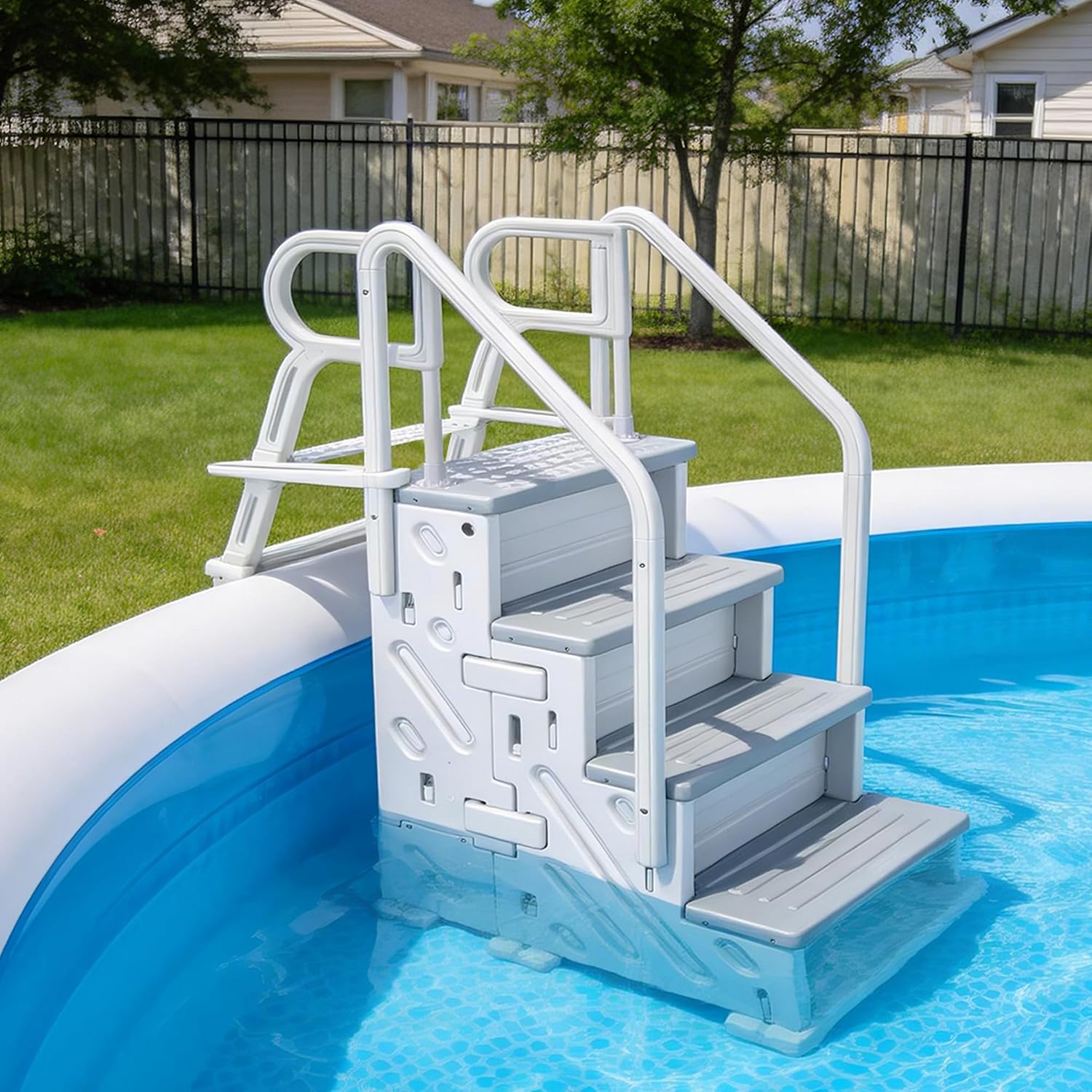 2-in-1 Pool Ladder Set | Modular A-Frame Pool Steps for Above Ground Pools | Versatile Pool Stairs for Inground Pools & Decks | Heavy Duty Independent Use Pool Access Ladder