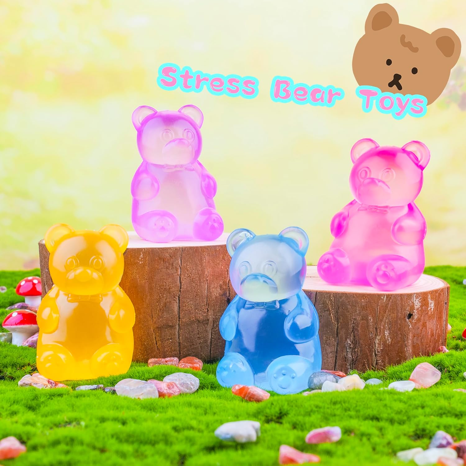 Gummy Bear Toy, Sugar Filled Squishy Toys for Kids Stress Relief - High Density Squeeze Balls for Students Calming - Ultra-Soft Decompression Venting Toys - Image 5