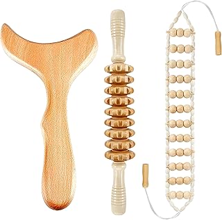 Wood Therapy Massage Tools Maderoterapia Kit Wood Massage Roller Rope Tools Kit Body Sculpting Tools for Relax Muscles
