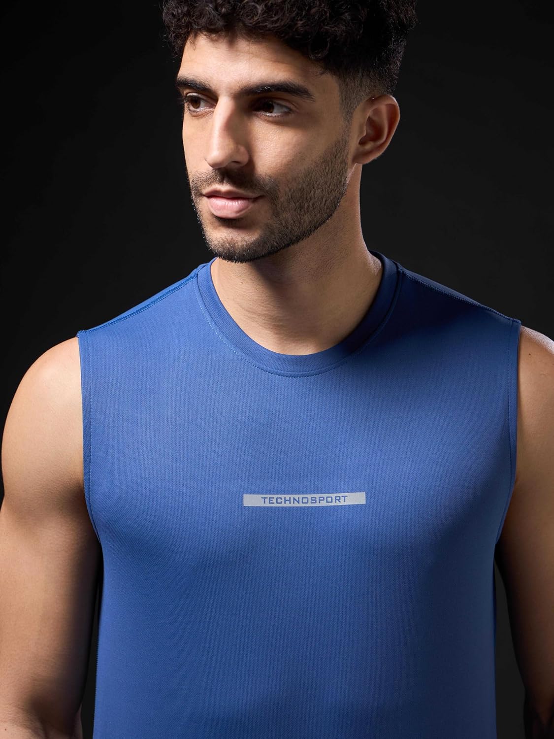 TECHNOSPORT Mens Slim Fit Crew Neck Printed Sleeveless Gym Vest with Anti Microbial, Quick Dry Properties for Gym, Workout and Sports offers donot miss 3 TECHNOSPORT Mens Slim Fit Crew Neck Printed Sleeveless Gym Vest with Anti Microbial, Quick Dry Properties for Gym, Workout and Sports offers donot miss