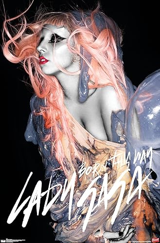 Trends International Lady Gaga - Póster de pared de pelo naranja, 14.725 x 22.375 pulgadas, versión premium sin marco