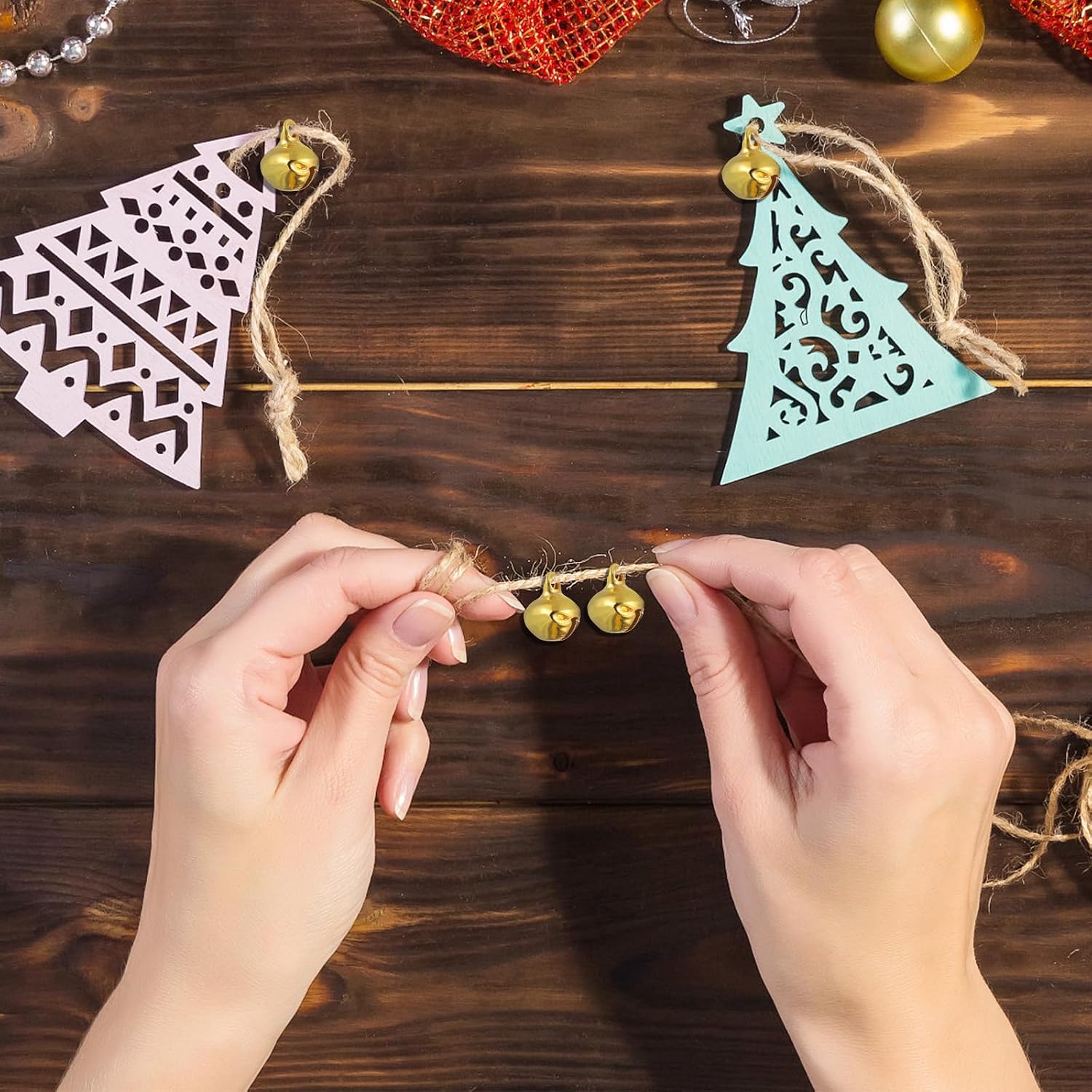Gold Bells Bulk for Crafts Small Jingle Bells for Christmas Wrapping DIY Wreath Jewelry Making and Christmas Tree Wedding Holiday Decoration 12mm 100PCS
