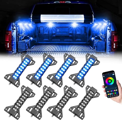 Luces de cama de camioneta RGB LED Kits de luz de cama con control Bluetooth Luces de carga traseras Iluminación de camioneta Accesorios de carga