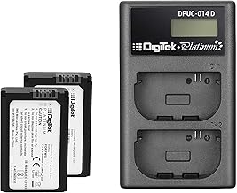 Digitek FW50 P + DPUC014D Platinum Dual Port LCD Battery Charger with 2 Nos of 2100mAh Capacity Replacement for FW 50 Li-ion Lithium-ion Battery Combo Pack