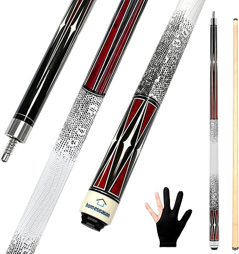 Vista 8 de HomeSeason Taco de Billar de 58" Tacos de Billar con Agarre Impreso en 3D Profesional de Baja Deflexión Tacos de Billar de Madera de Arce Punta