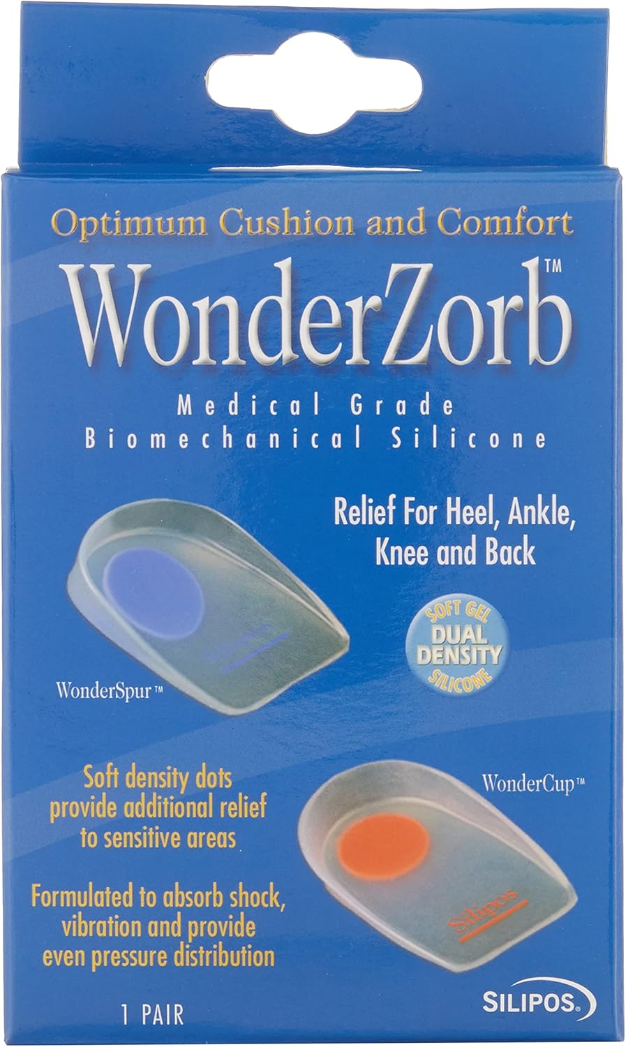 Silipos WonderZorb Heel Cushions, Size Large Amazon.co.uk Health