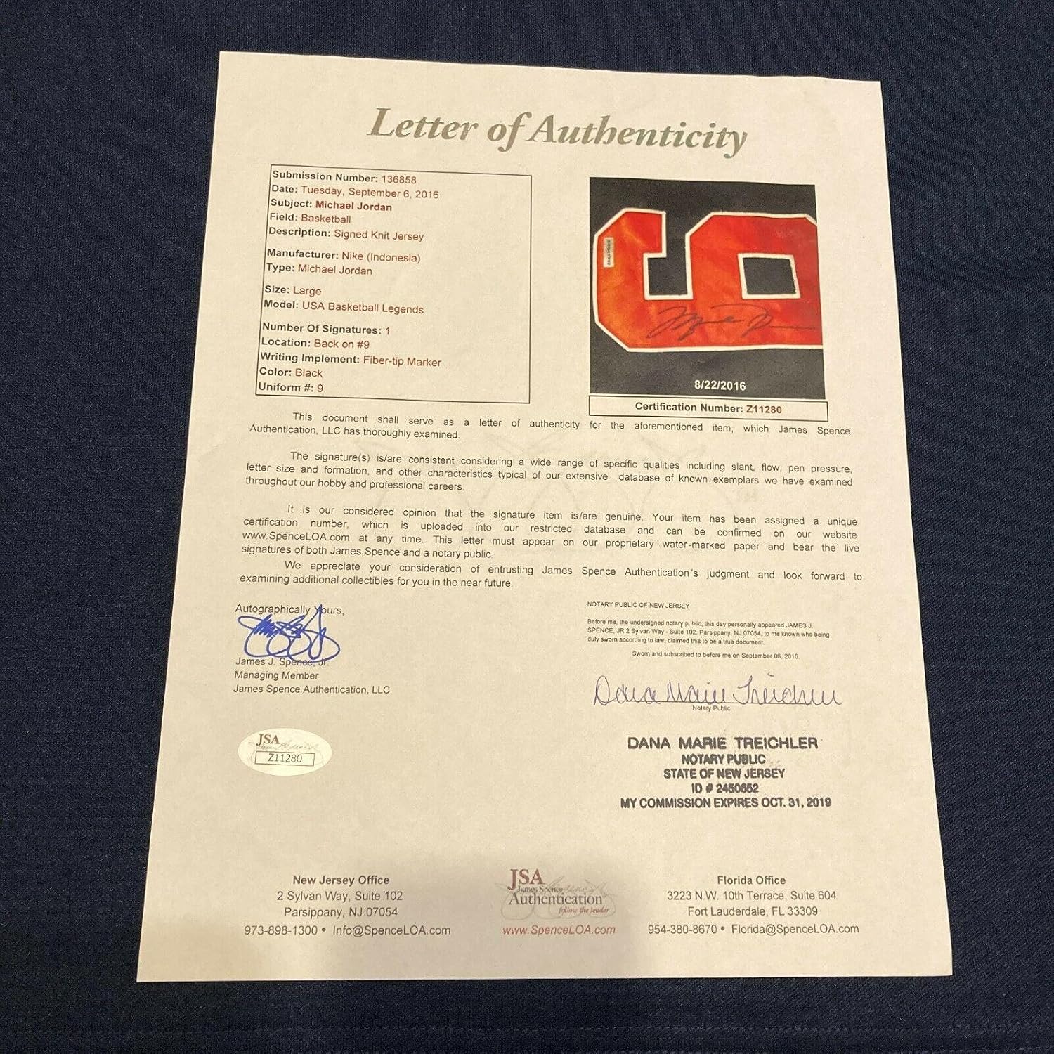 Michael Jordan Signed Authentic 1984 Team USA Olympics Jersey Upper Deck UDA JSA - Autographed NBA Jerseys