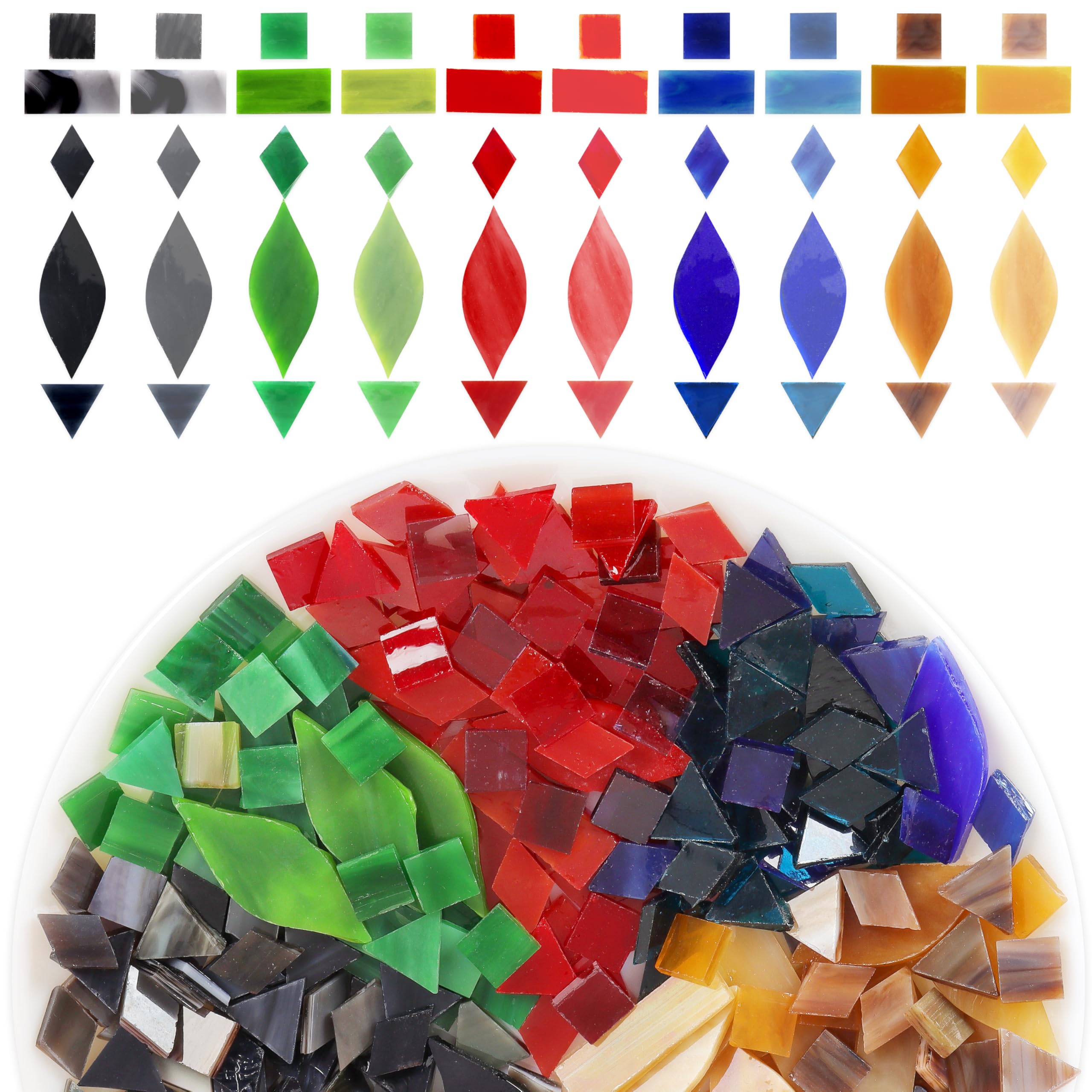 Amazon.com: Mosaic Glass Pieces Tiles for Adults: LATIIZ 320Pcs