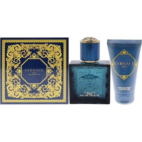 Versace Versace Eros Men 1oz EDT Spray, 1.7oz Shower Gel 2 Pc Gift Set