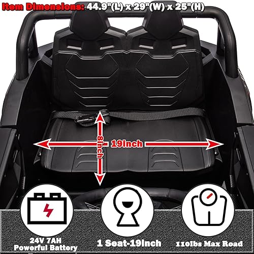 Miniatura 5 de sopbost Vehículo de conducción todoterreno UTV de 4 x 4 con control remoto de 12 V y 10 AH para montar en camión juguetes para niños grandes