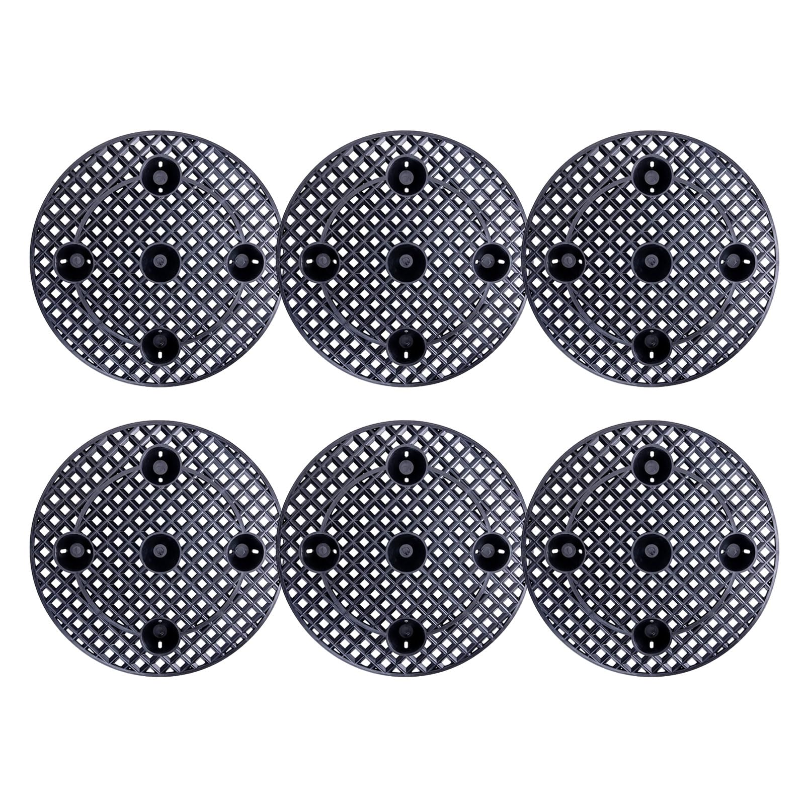 BigKing - Juego de 6 elevadores de macetas redondas negras para proteger el interior y el exterior en la terraza (40 cm)
