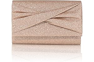 Shimmering Rose Gold Evening Clutch: A Symphony of Elegance