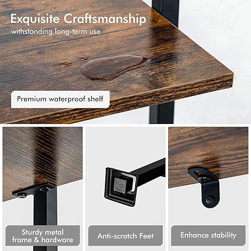 Miniatura 3 de Axeman Estante de escalera de 5 niveles, estantería alta y estrecha para espacios pequeños, organizador de almacenamiento de libros para sala de