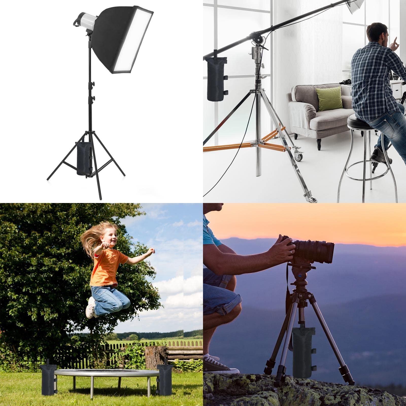 112 lbs Sand Bags Canopy tent Weight set of 4 for Canopy Legs,Empty Sand Bags for Tent weight to Hold Things Down for Pop Up Canopy Tent Weight, No Sand, Black.