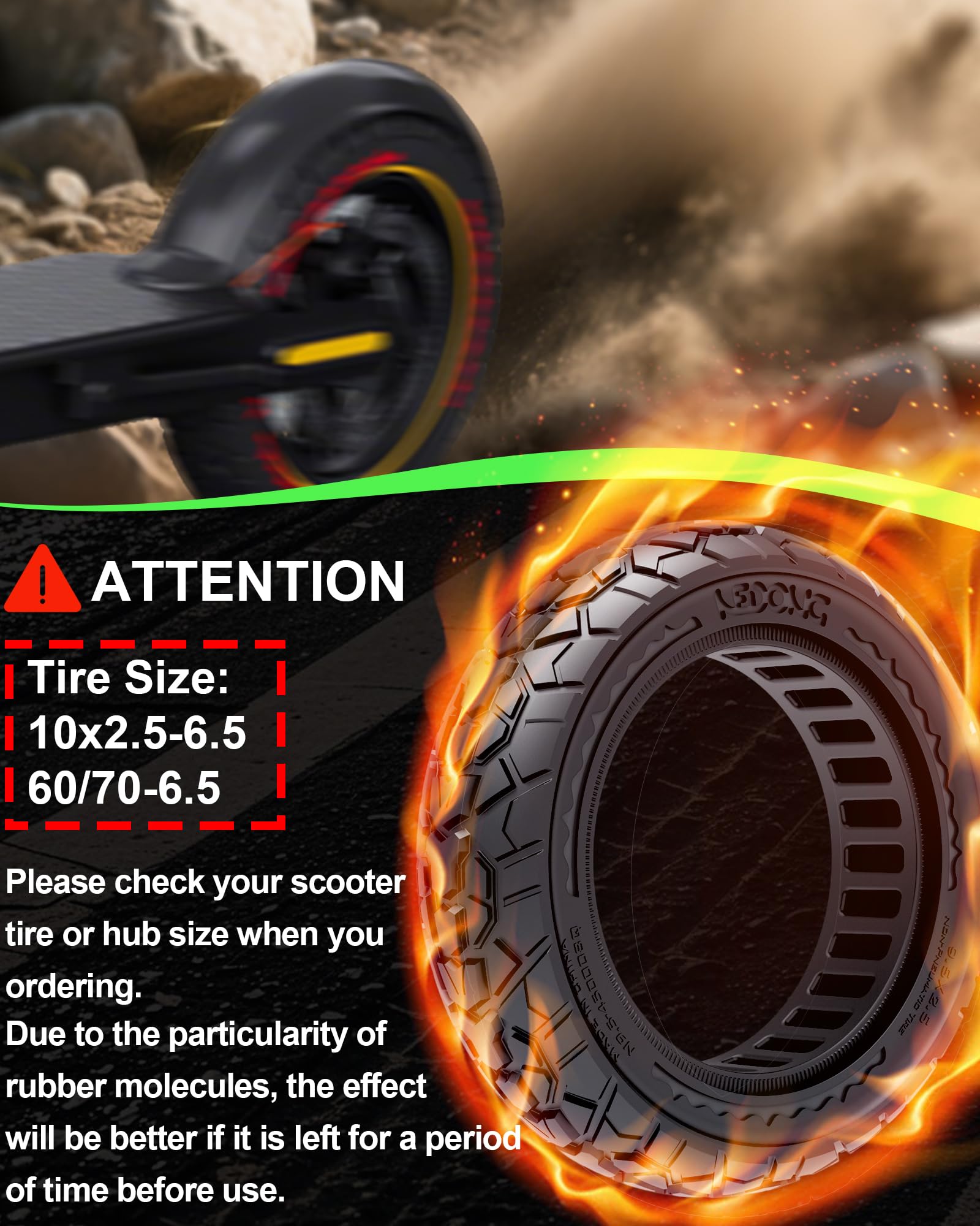 2 Pezzi Pneumatici 10x2,50 per Scooter, Potenzia il Tuo Scooter con Pneumatici Tubeless Fuoristrada 60/70-6,5, Ruota di Ricambio 10x2,5-6,5 per Segway Ninebot Max Serie G2/G30, ecc