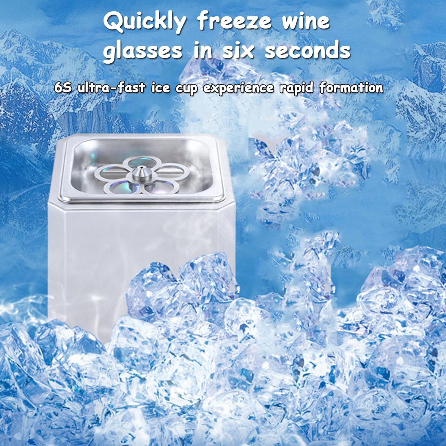 Glass Chiller, CO2 Glass Froster for Cups and Glasses, Instant Drink Chiller for Cocktail, Beer, Mixed Drinks, Wine, Glass Chiller with LED Light