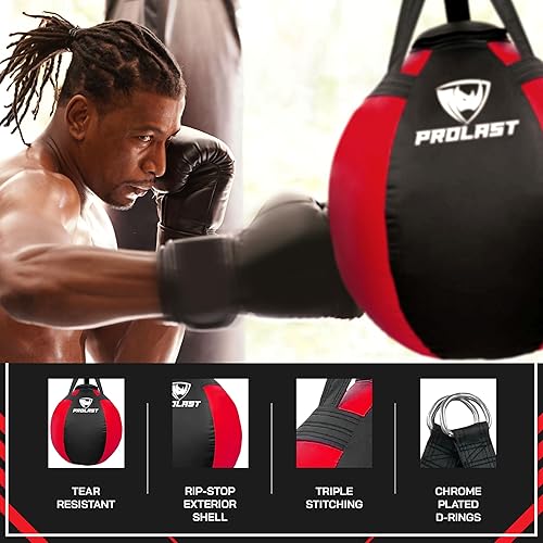 Miniatura 9 de PROLAST Wrecking Ball Heavy Punching Bag for Adults, Hook and Uppercut, Body Snatcher, Boxing, MMA, Muay Thai, 65 lbs