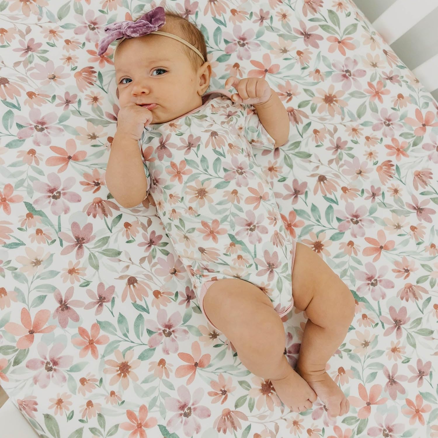 Copper Pearl, Short Sleeve Bodysuit, Florals - Image 3