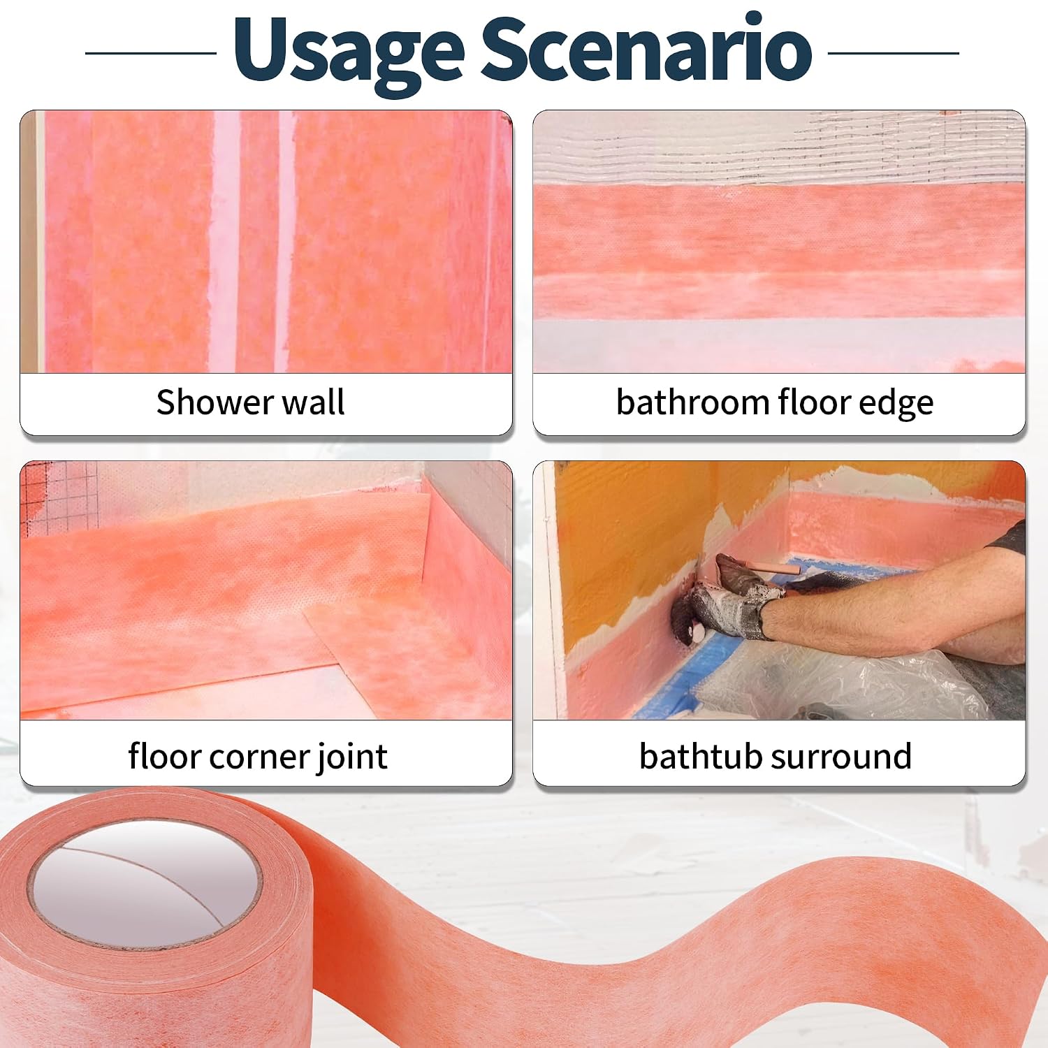 SUNJIKA Waterproofing Membrane Band, 5 in x 50 ft, 24 Mil Underlayment