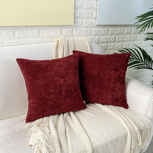 Miniatura 2 de HWY 50 Juego de 2 fundas de cojín decorativas negras de 20 x 20 pulgadas para sofá, cama, sala de estar, felpilla suave y cómoda, color liso,