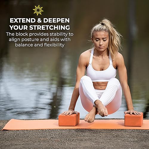Miniatura 5 de Sunshine Yoga Bloque de yoga de 4 pulgadas, paquete de 10 bloques de yoga de espuma EVA a granel, ladrillo de yoga firme y de apoyo, espuma de