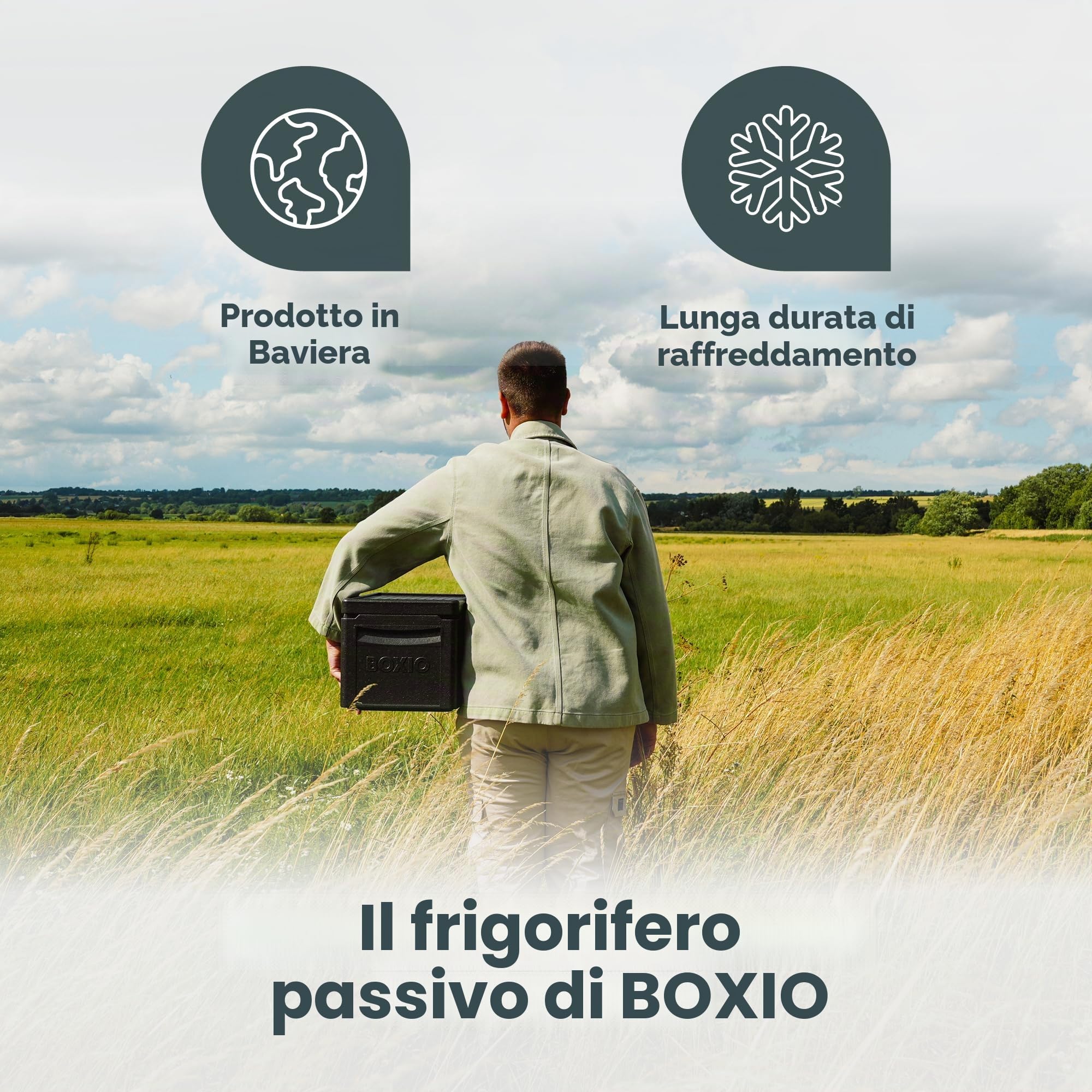 BOXIO - Cool: refrigeratore per campeggio senza elettricità – congelatore perfetto con diverse zone di temperatura grazie alle lavagne di raffreddamento BOXIO – Thermobox per raffreddamento ottimale e