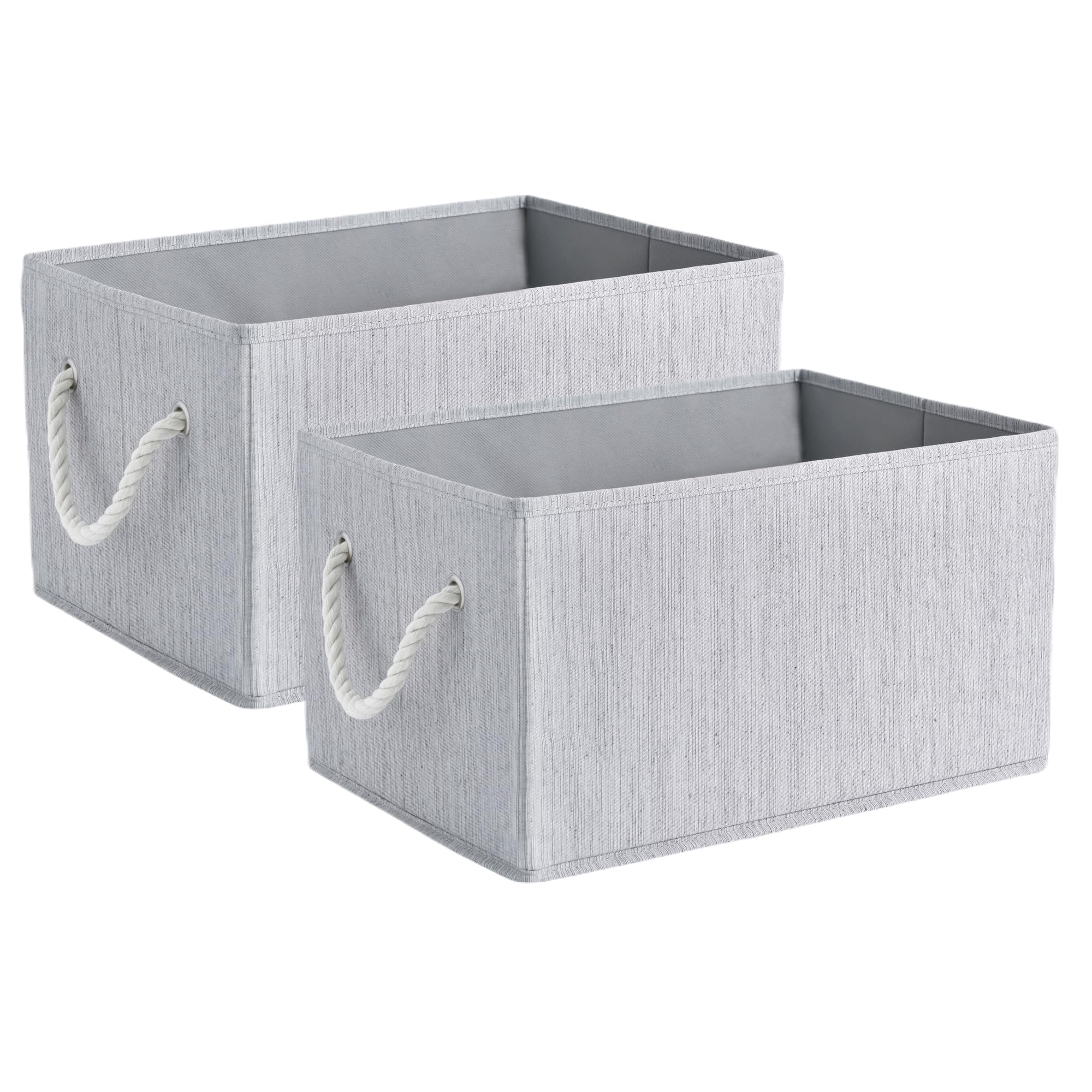 Rangement placard efficace contre le désordre lot de 2 bacs gris pliables - 4