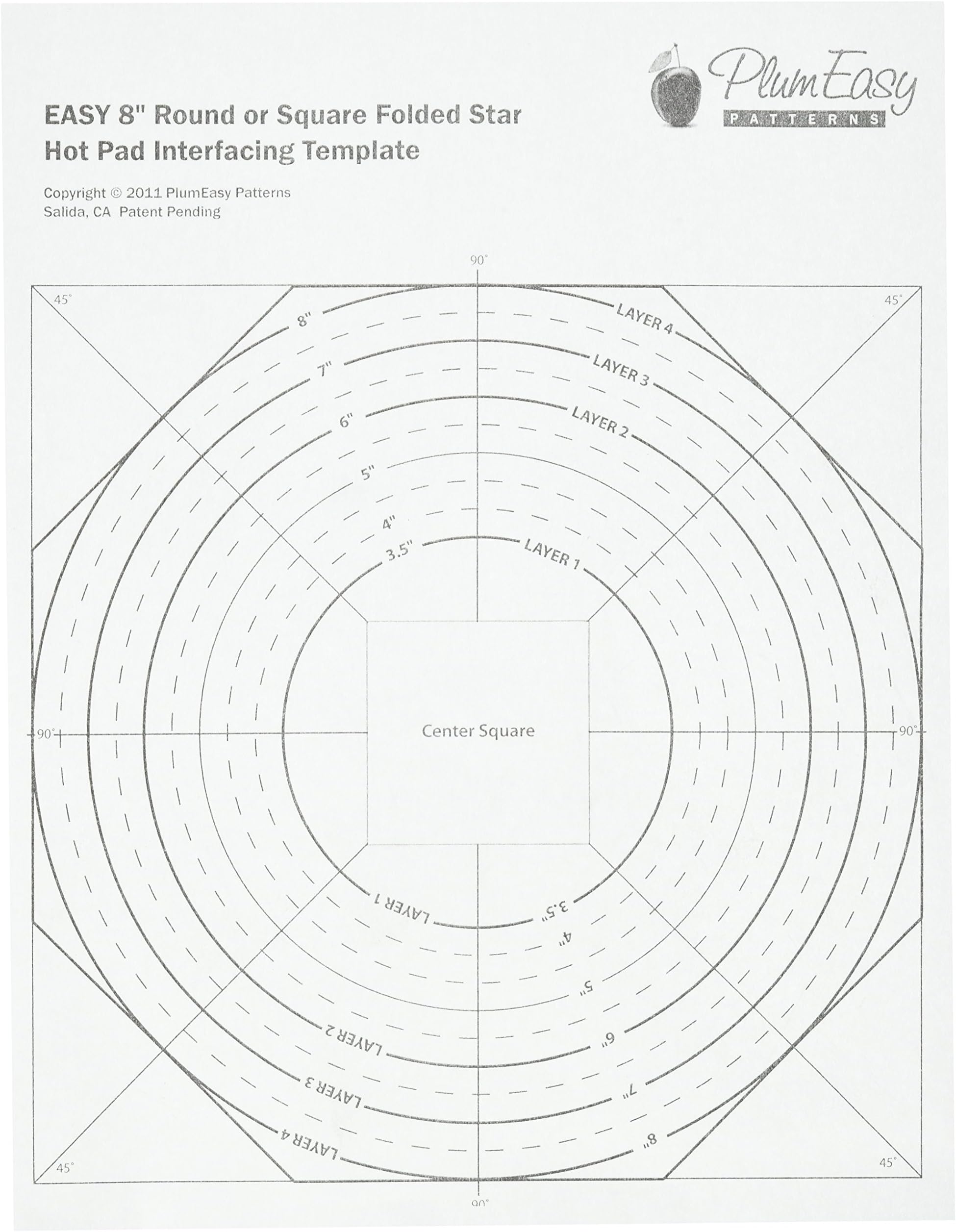 Hot Pad Interfacing Templates 12-Pack