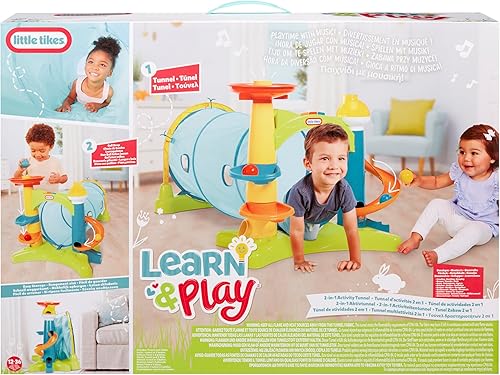 Miniatura 4 de Little Tikes Túnel de actividad 2 en 1, juego para interiores y exteriores para niños pequeños, niños y niñas de 1 a 3 años
