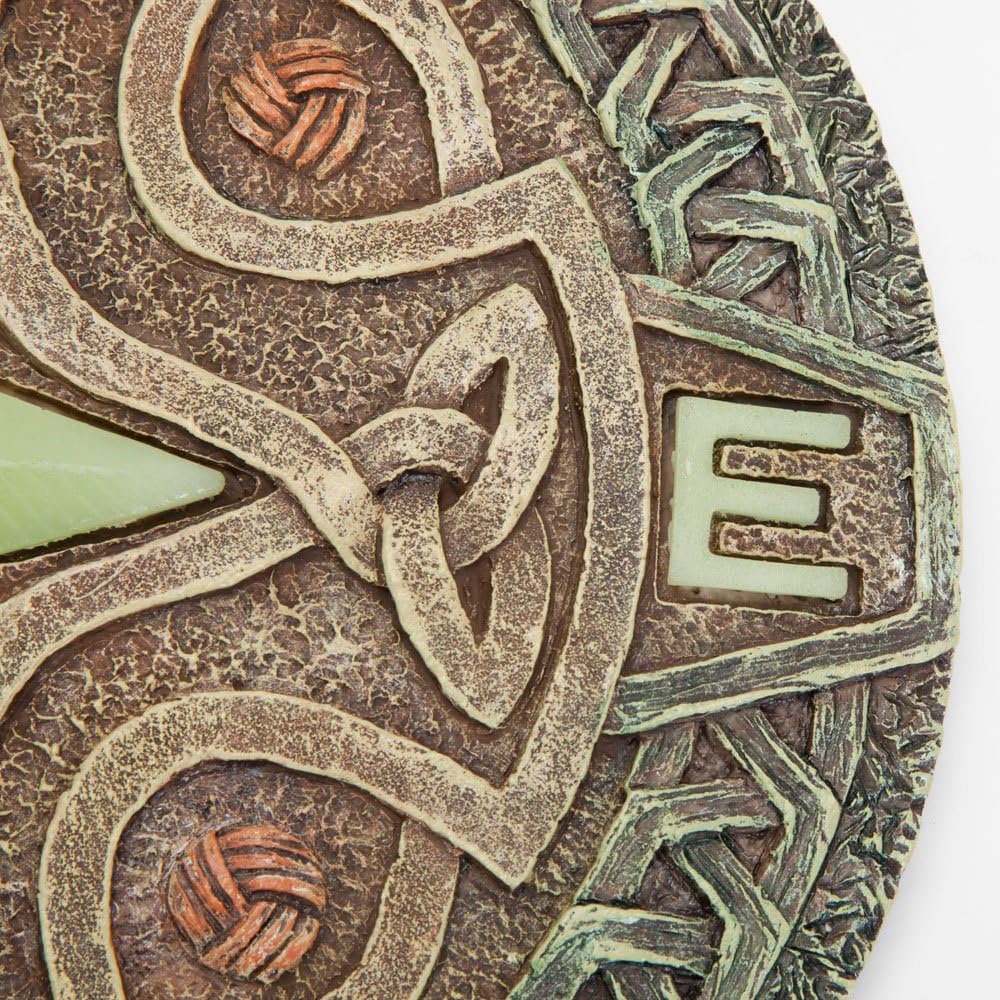 Bits and Pieces - Celtic Compass Glow Garden Stone - Decorative Stone for Your Garden or Lawn - Beautiful Glow-in-The-Dark Stone Makes Great Garden Art - Garden Décor : Patio, Lawn & Garden