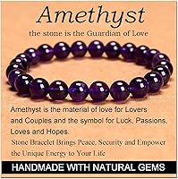 Vista 109 de MASSIVE BEADS Pulsera elástica de yoga hecha a mano con piedra natural, cristal curativo, energía, regalos para adultos unisex de 0.157 in, 0.236