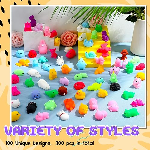 Miniatura 3 de 300 piezas Mini Kawaii Animales Juguetes Fidget Juguetes de Fiesta para Niños Niñas Adultos Apriete Alivio del Estrés Premios en el aula Piñata