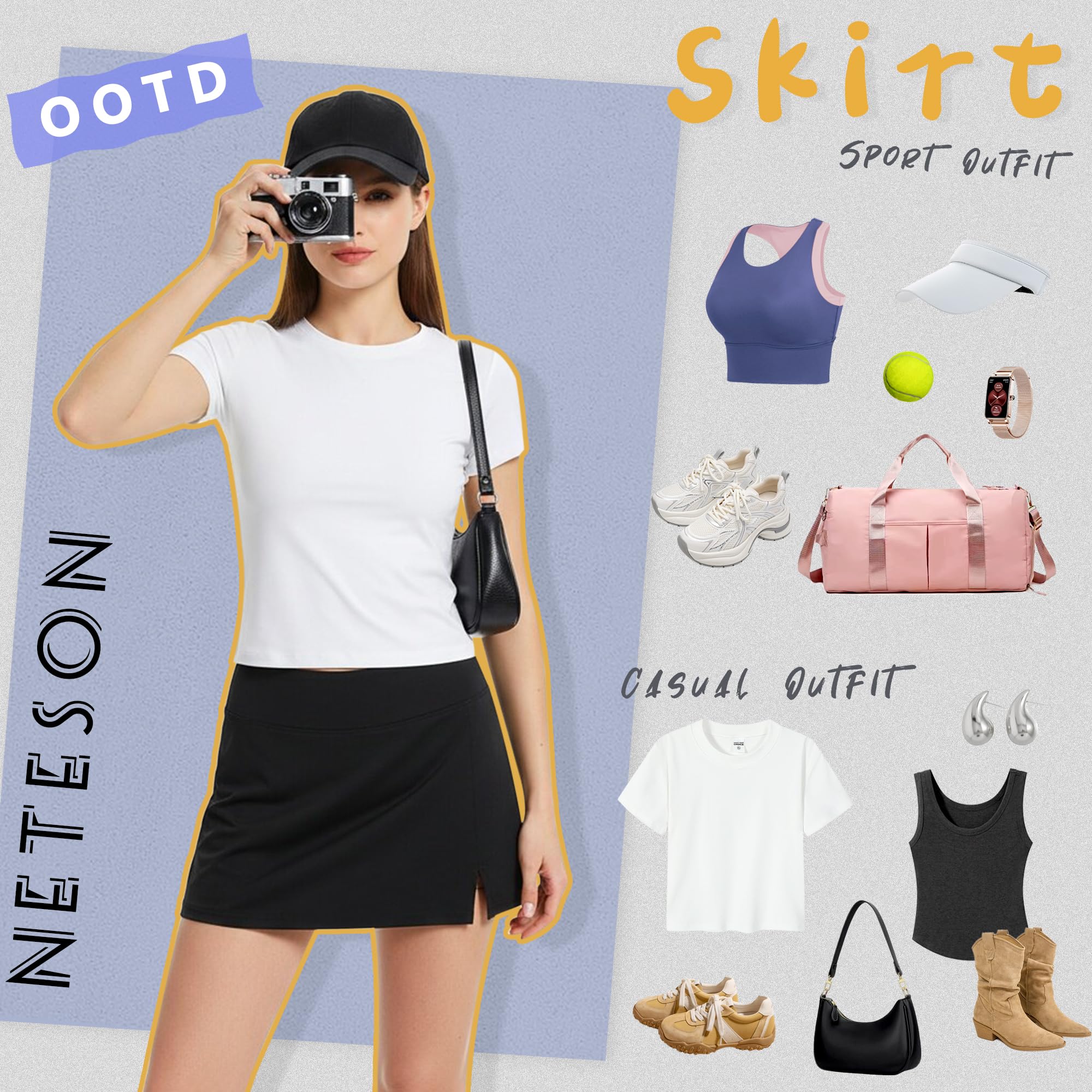 Falda Pantalón Deportiva Mujer Cintura Alta Faldas Tenis Bolsillos Corta Verano Golf Correr