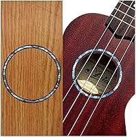 Vista 1 de Inlaystickers para ukeleles soprano - Roseta de agujero sonoro/Purfling - Azul abulón