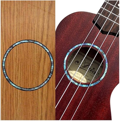 Adhesivo de incrustación para ukeleles soprano - Roseta de agujero sonoroPurfling - Azul abulón