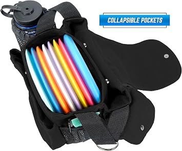 Rogue Iron Disc Golf Satchel Bag- Sling Tote Bag for Frisbee Golf - Holds Up to 14 Discs, Large 32oz Water Bottle, and Accessories V2 (14 Disc Gray)