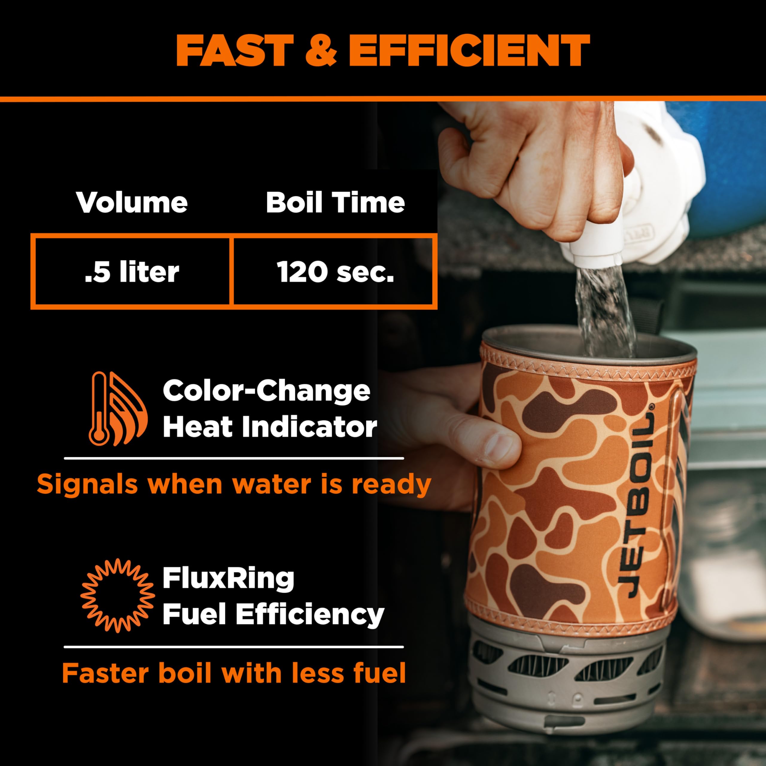 Amazon | Jetboil Flash 1.0L ポータブル 高速沸騰ストーブ キャンプや