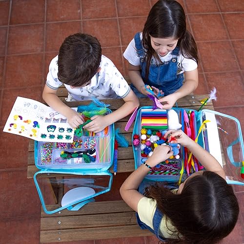 Miniatura 7 de Suministros de artes y manualidades para niños, más de 1600 piezas de kits de manualidades para niños, proyecto de manualidades escolares de