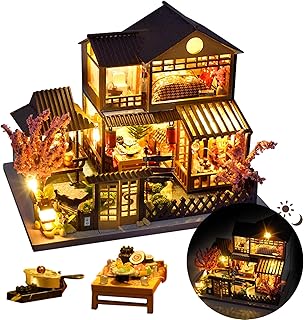 DIY Miniature House Kit, Mini House Kit for Beginners, DIY Dollhouse Kit for Adults to Build, Model Building Craft Diorama Kit, Ideal Gifts for Birthday, Christmas(Japanese Garden House)