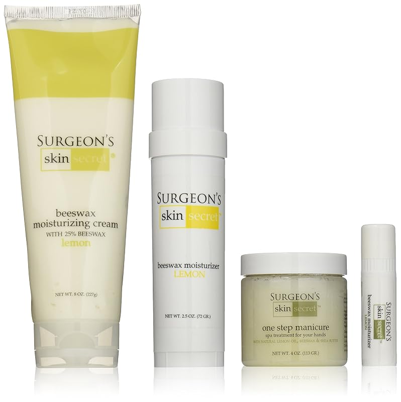Surgeon's Skin Secret Conjunto presente com 4 produtos de cera de abelha, fragrância de limão