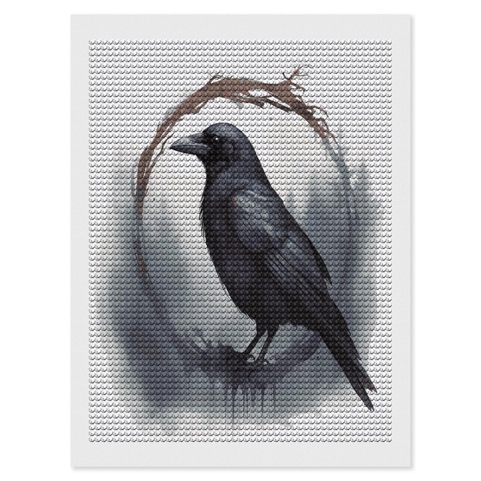 FekiLoot Black Crow Diamond Art Kits for Adults Diamond Painting Kits for Beginners DIY Diamond Art Kits Round Full Drill Diamond Dot Gem Painting for Home Wall Decor Gift 12"x16"