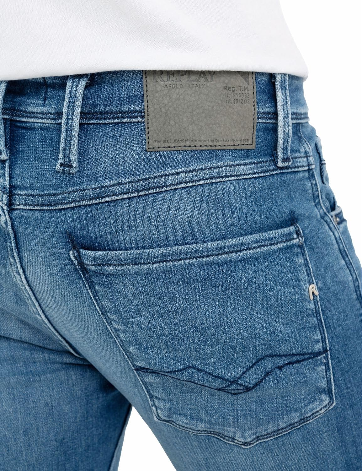 Replay Men's Anbass Slim Fit Jeans with Power Stretch