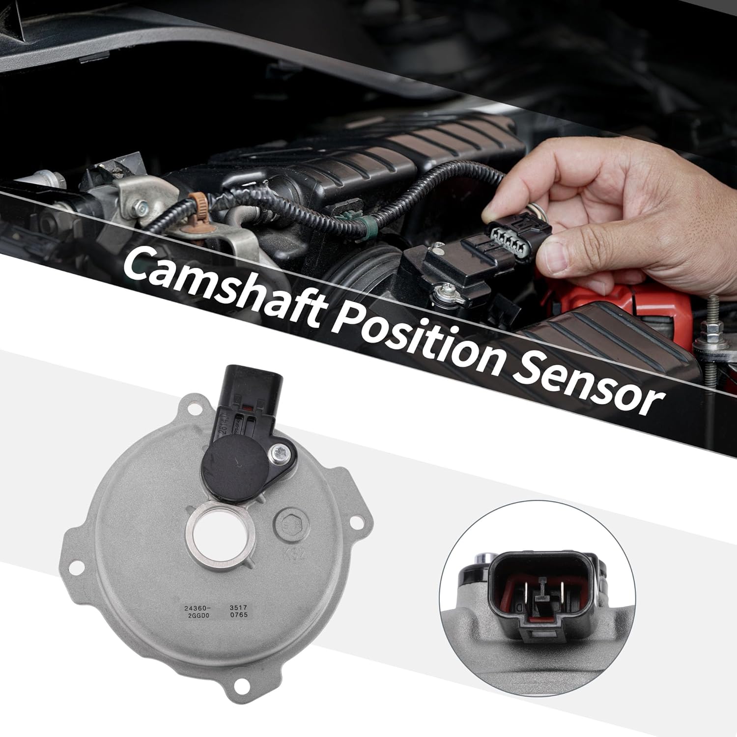 No.24360-2GGD0 Camshaft Position Sensor Engine Variable Valve Timing VVT Solenoid for Hyundai Santa Fe Sport Sonata Tucson for Kia Optima Sorento
